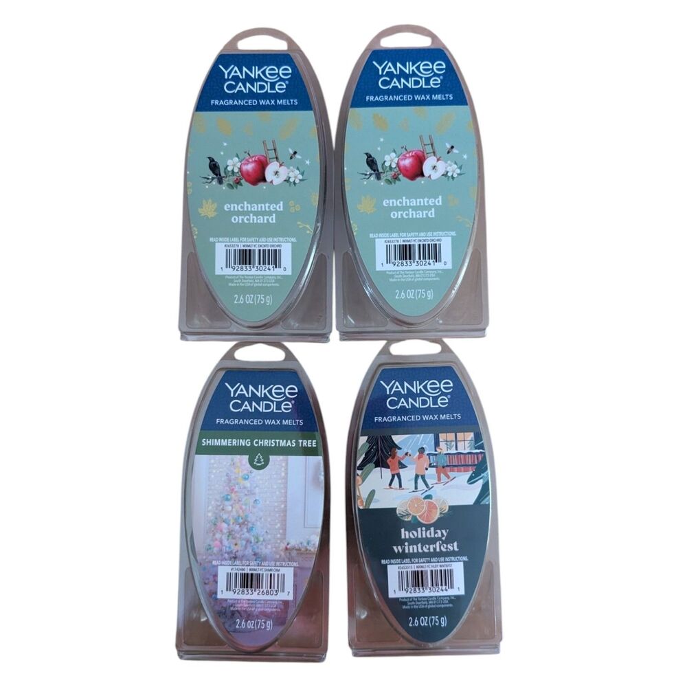4 Pack Yankee Candle Fragranced Wax Melts - 2.6 oz Each